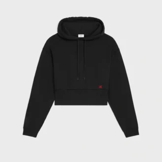 Sudadera corta con capucha de felpa de algodón Sudadera corta con capucha de felpa de algodón