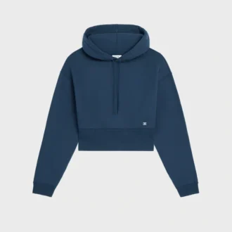 Sudadera corta con capucha de felpa de algodón