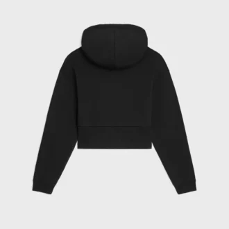 Sudadera corta con capucha de felpa de algodón Sudadera corta con capucha de felpa de algodón