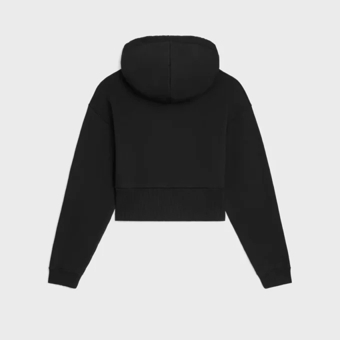 Sudadera corta con capucha de felpa de algodón Sudadera corta con capucha de felpa de algodón