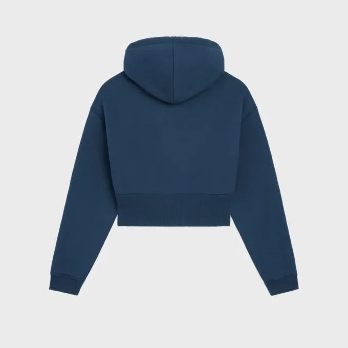 Sudadera corta con capucha de felpa de algodón Sudadera corta con capucha de felpa de algodón
