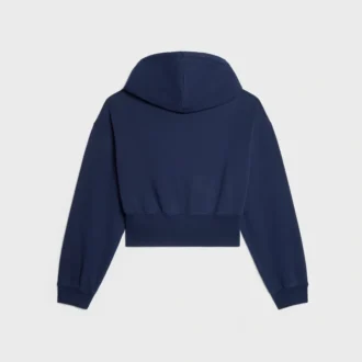 Sudadera corta con capucha y cremallera de felpa de algodón Sudadera corta con capucha y cremallera de felpa de algodón