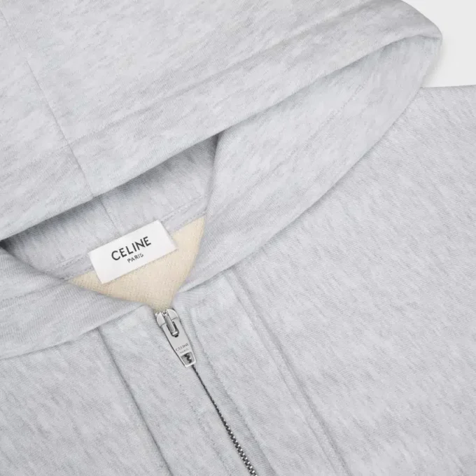 Sudadera corta con capucha y cremallera de felpa de algodón Sudadera corta con capucha y cremallera de felpa de algodón