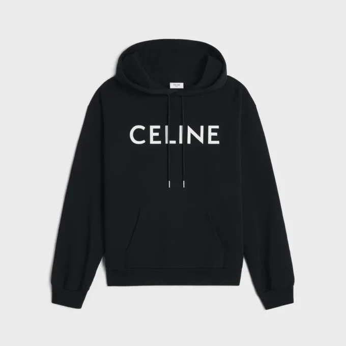 Sudadera holgada con capucha CELINE de felpa de algodón Sudadera holgada con capucha CELINE de felpa de algodón