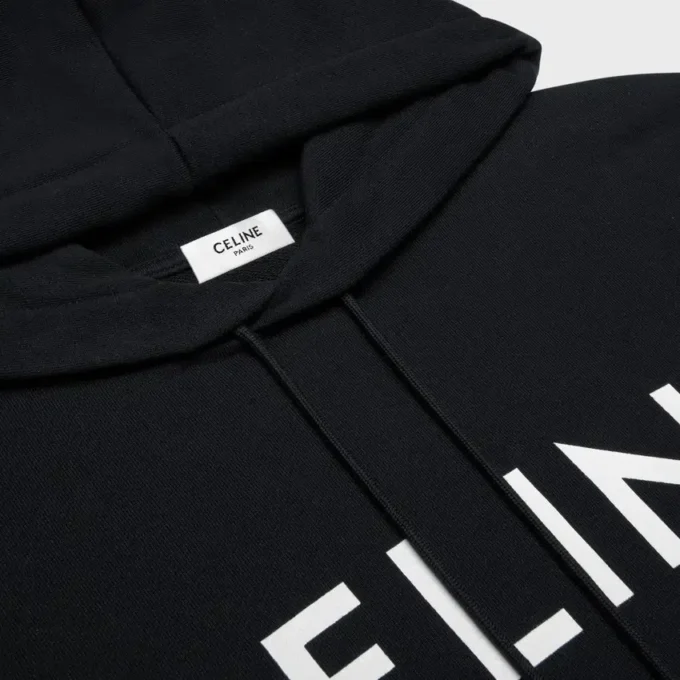 Sudadera holgada con capucha CELINE de felpa de algodón Sudadera holgada con capucha CELINE de felpa de algodón