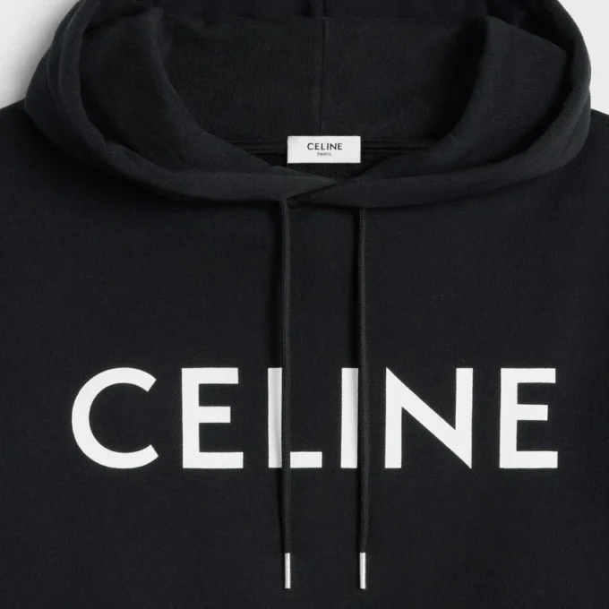 Sudadera holgada con capucha CELINE de felpa de algodón Sudadera holgada con capucha CELINE de felpa de algodón