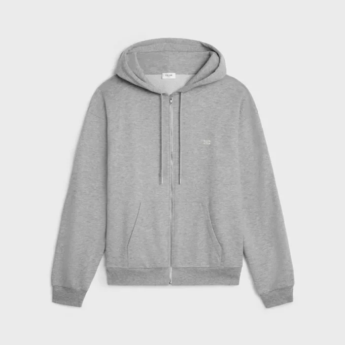 Sudadera con capucha y cremallera de cachemira y algodón Sudadera con capucha y cremallera de cachemira y algodón