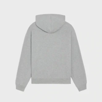 Sudadera holgada con capucha y cremallera en felpa de algodón