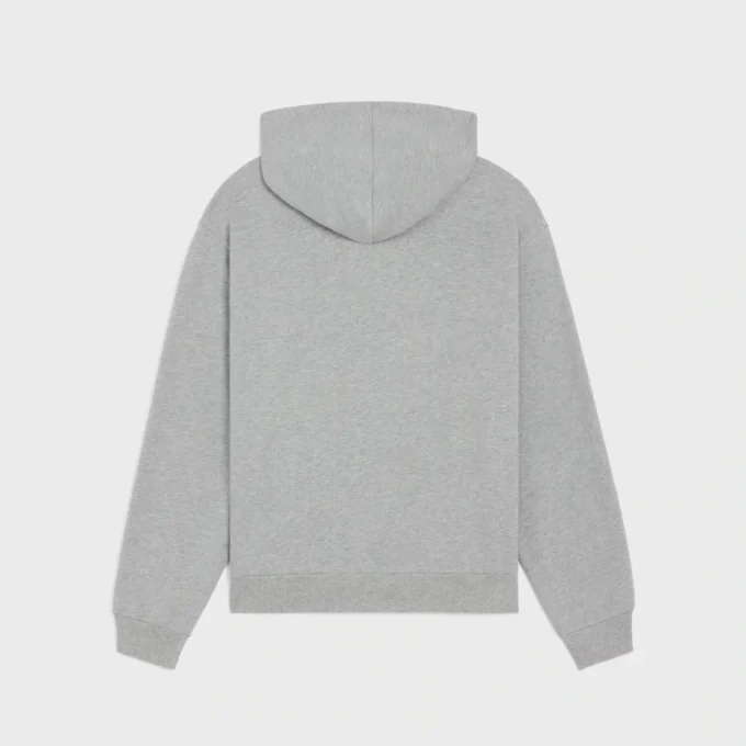 Sudadera holgada con capucha y cremallera en felpa de algodón Sudadera holgada con capucha y cremallera en felpa de algodón