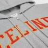 Sudadera holgada con capucha y cremallera en felpa de algodón Sudadera holgada con capucha y cremallera en felpa de algodón