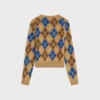 Suéter de cuello redondo en lana con diseño Argyle