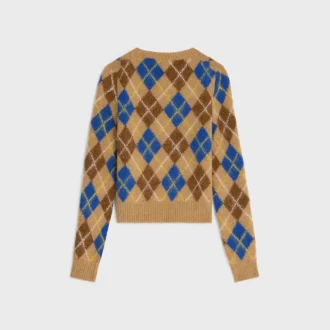 Suéter de cuello redondo en lana con diseño Argyle