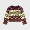 Suéter de cuello redondo en lana Fair Isle