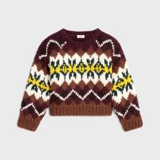 Suéter de cuello redondo en lana Fair Isle