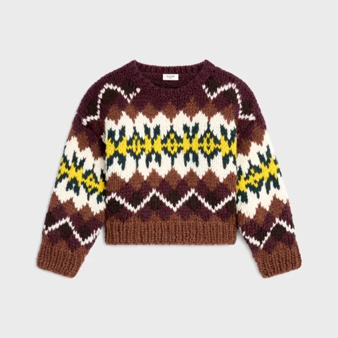 Suéter de cuello redondo en lana Fair Isle
