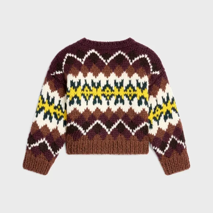 Suéter de cuello redondo en lana Fair Isle