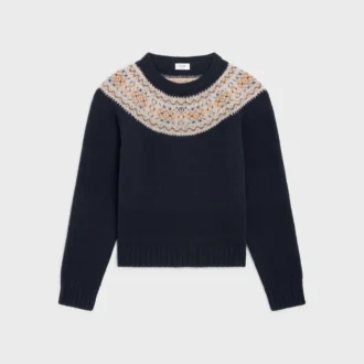 Suéter de cuello redondo en lana Fair Isle Triomphe