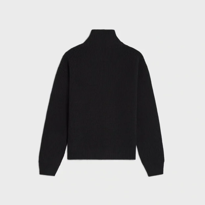Suéter estilo camionero de lana acanalada