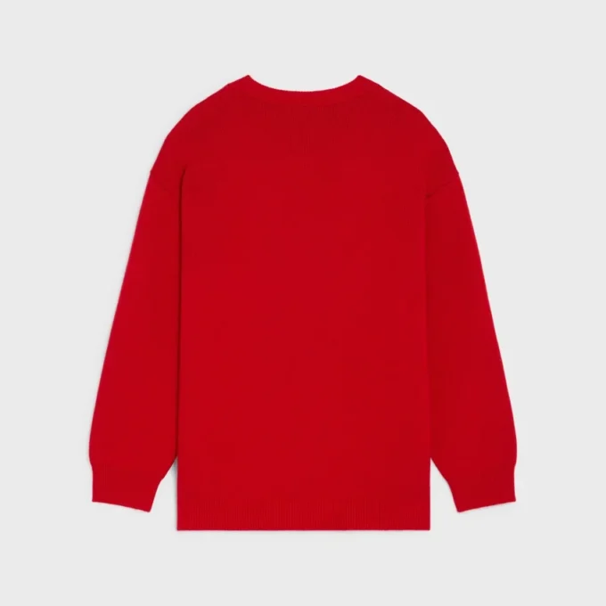 Suéter oversize con cuello en V de cachemira