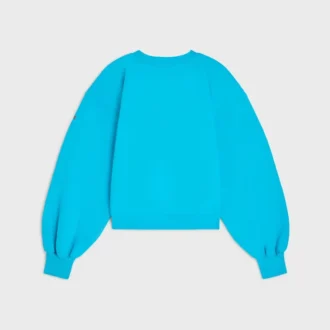 Suéter oversize de cuello redondo en felpa de algodón