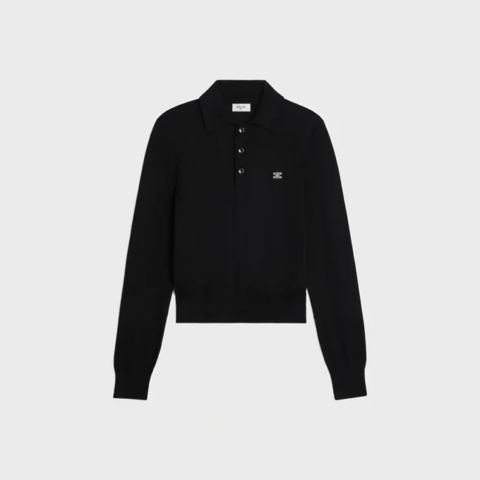 Suéter polo de algodón fino Suéter polo de algodón fino