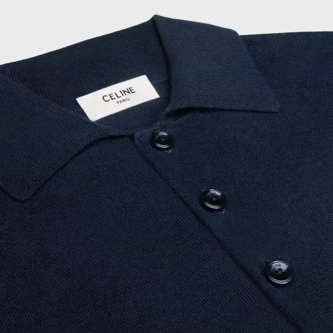 Suéter polo de algodón fino Suéter polo de algodón fino