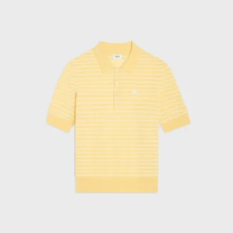 Suéter polo de manga corta en algodón fino