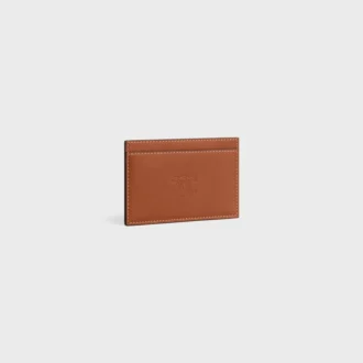 Tarjetero de piel de becerro natural con relieve Triomphe