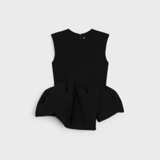 Top con peplum de lana y seda Top con peplum de lana y seda