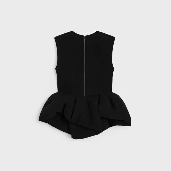 Top con peplum de lana y seda