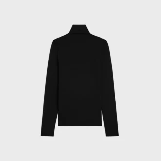 Top de cuello alto en jersey de algodón deportivo