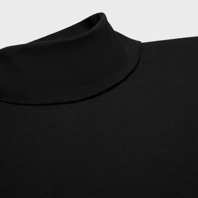 Top de cuello alto en jersey de algodón deportivo Top de cuello alto en jersey de algodón deportivo
