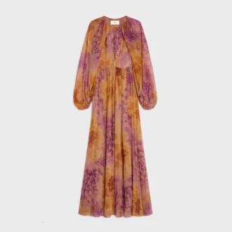 Vestido caftán de muselina de seda