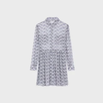 Vestido camisero mini en crepón de seda