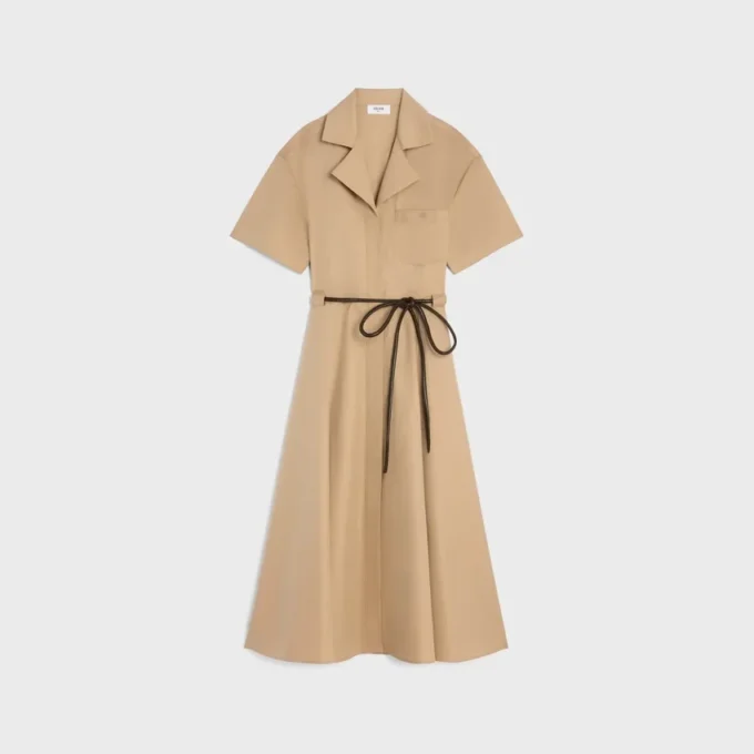 Vestido de sarga de algodón y seda Vestido de sarga de algodón y seda