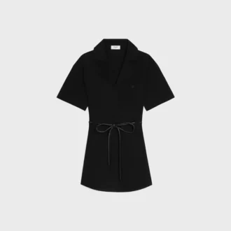 Vestido de sarga de algodón y seda