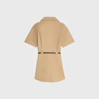 Vestido de sarga de algodón y seda