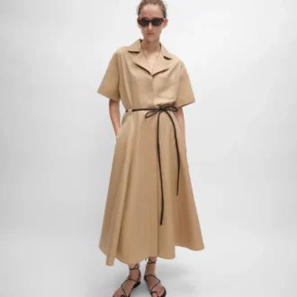 Vestido de sarga de algodón y seda Vestido de sarga de algodón y seda