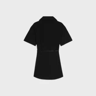 Vestido de sarga de algodón y seda