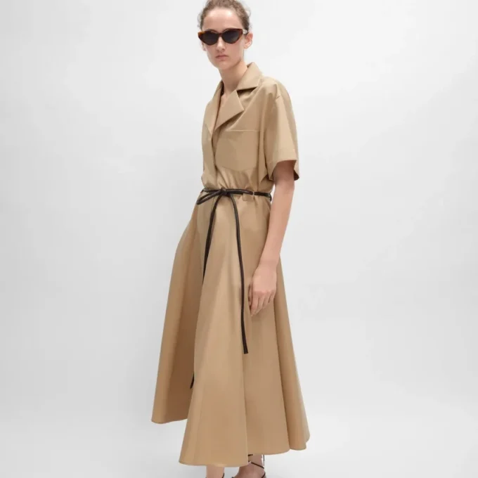 Vestido de sarga de algodón y seda Vestido de sarga de algodón y seda