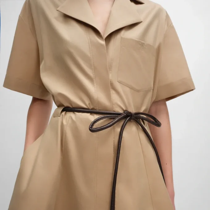 Vestido de sarga de algodón y seda Vestido de sarga de algodón y seda