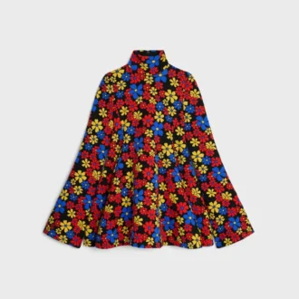 Vestido midi en jacquard de poliamida