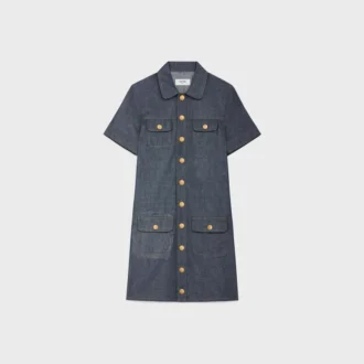 Vestido mini de denim con lavado crudo