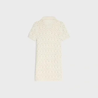 Vestido mini de punto calado de algodón