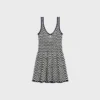 Vestido mini skater de algodón de ganchillo