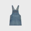 Vestido mini tipo peto en denim lavado Union Vestido mini tipo peto en denim lavado Union