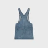 Vestido mini tipo peto en denim lavado Union Vestido mini tipo peto en denim lavado Union
