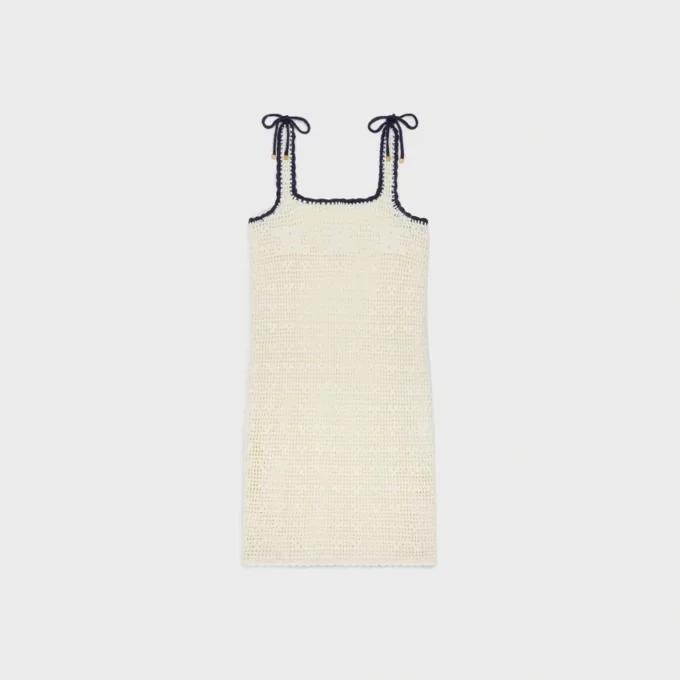 Vestido mini Triomphe de algodón de ganchillo Vestido mini Triomphe de algodón de ganchillo