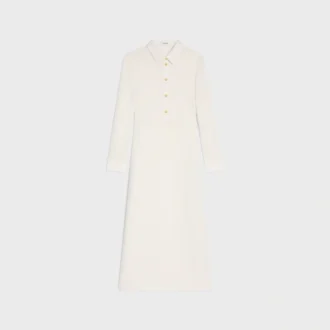 Vestido polo midi de algodón de ganchillo