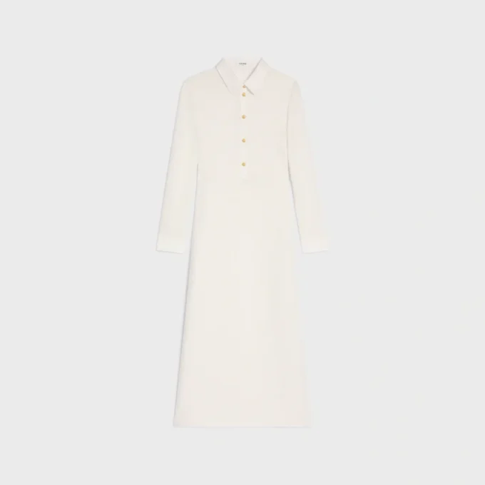 Vestido polo midi de algodón de ganchillo